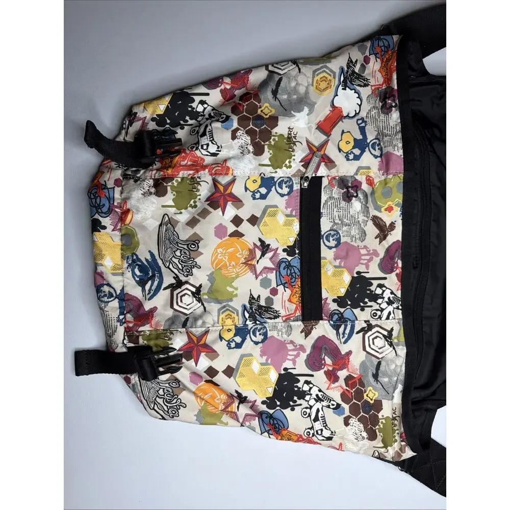 LeSportSac Large Messenger Weekender Bag California Rare Design Cartoon Pasta